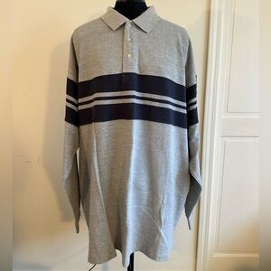 Catalina Men's Polo Shirt with Gray and Black Stripes